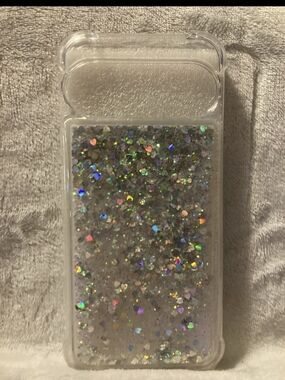 NWT Google Pixel 10 Pro XL Liquid Glitter Case Silver Holographic Heart Heavy Du